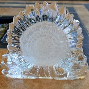 Vintage Glass Partylite tea light Sunflower Candle holder.